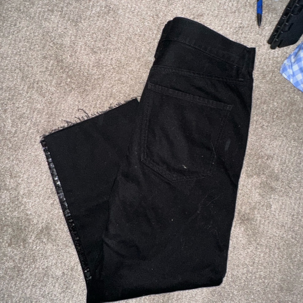 Express sequin front black jeans 10 short